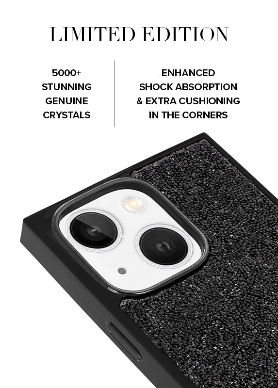 Elite Collection - SQUARE® Black Crystal Elegance iPhone Case