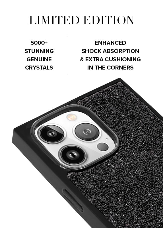 Elite Collection - SQUARE® Black Crystal Elegance iPhone Case