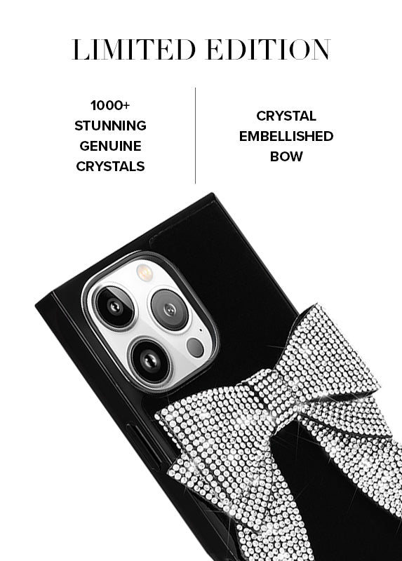 Elite Collection - SQUARE® Black Velvet Bow Brilliance iPhone Case (Not MagSafe Compatible)