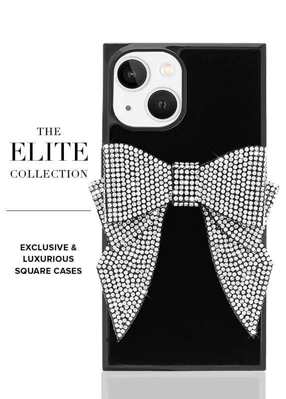 Elite Collection - SQUARE® Black Velvet Bow Brilliance iPhone Case (Not MagSafe Compatible)