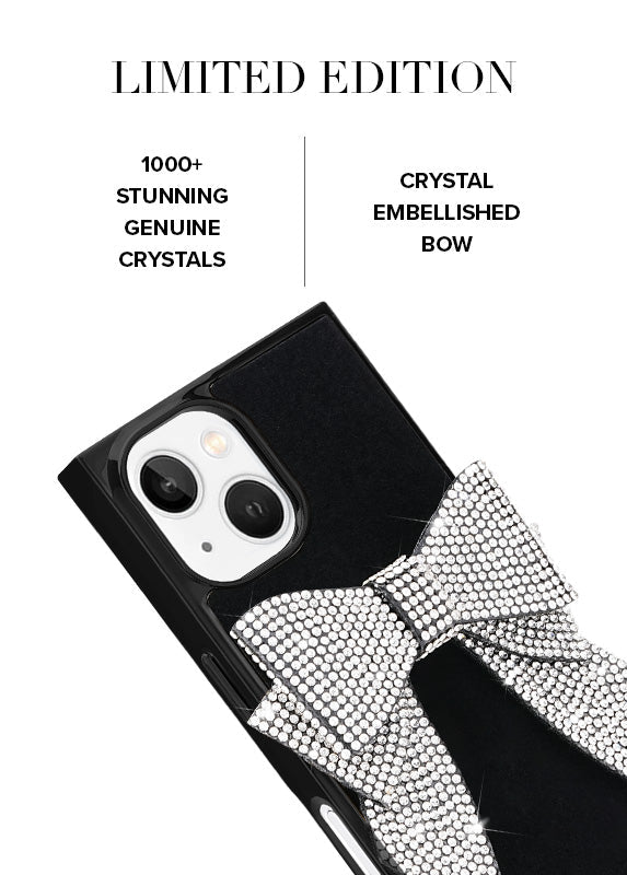 Elite Collection - SQUARE® Black Velvet Bow Brilliance iPhone Case (Not MagSafe Compatible)