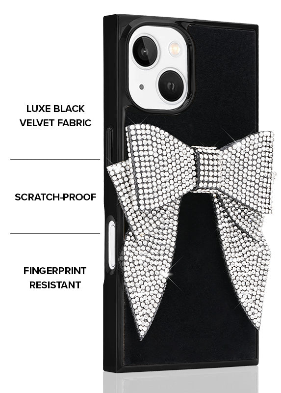 Elite Collection - SQUARE® Black Velvet Bow Brilliance iPhone Case (Not MagSafe Compatible)