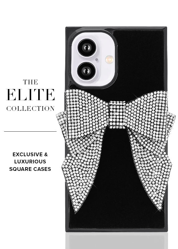 Elite Collection - SQUARE® Black Velvet Bow Brilliance iPhone Case (Not MagSafe Compatible)