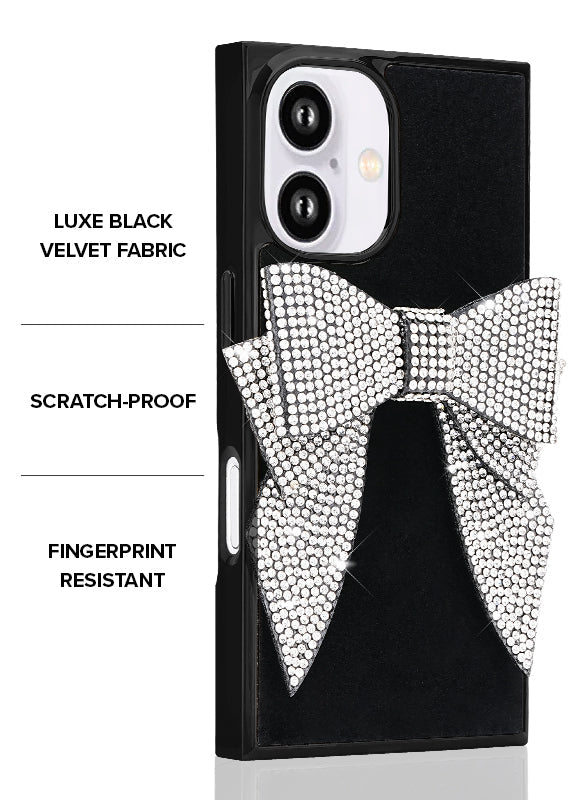 Elite Collection - SQUARE® Black Velvet Bow Brilliance iPhone Case (Not MagSafe Compatible)