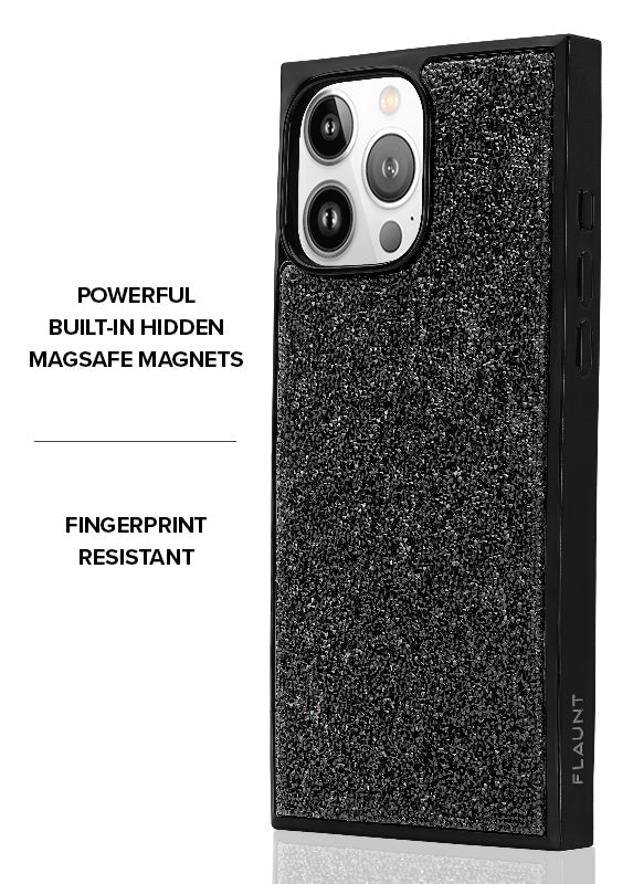 Elite Collection - SQUARE® Black Crystal Elegance iPhone Case