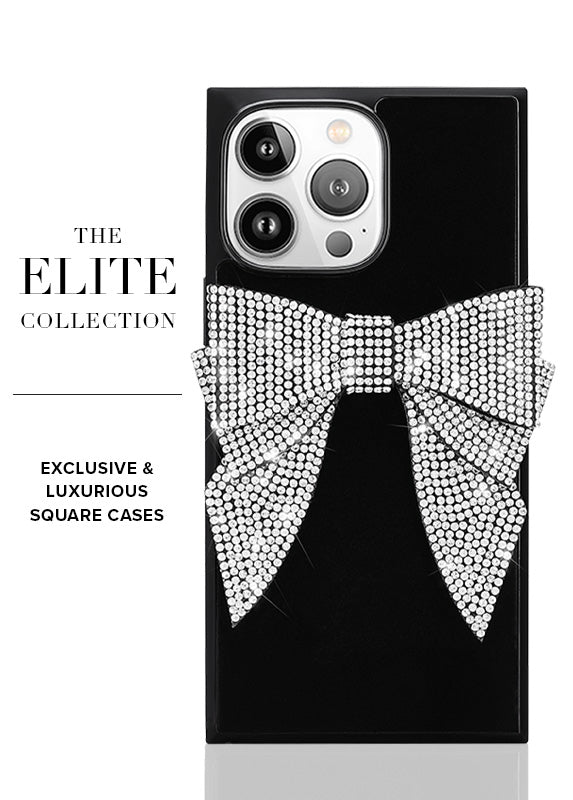 Elite Collection - SQUARE® Black Velvet Bow Brilliance iPhone Case (Not MagSafe Compatible)