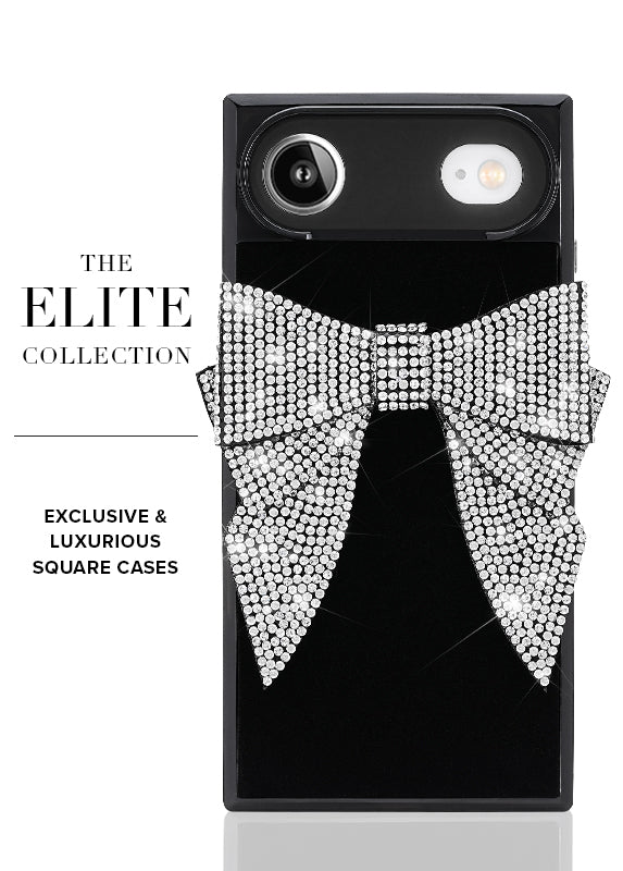 Elite Collection - SQUARE® Black Velvet Bow Brilliance iPhone Case (Not MagSafe Compatible)