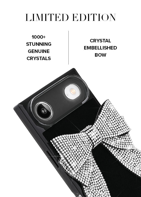 Elite Collection - SQUARE® Black Velvet Bow Brilliance iPhone Case (Not MagSafe Compatible)