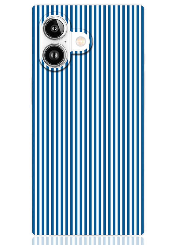 SQUARE® Blue & White Oxford Stripe iPhone Case