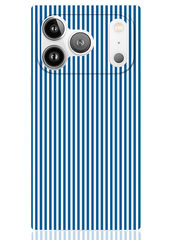 SQUARE® Blue & White Oxford Stripe iPhone Case