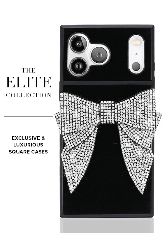 Elite Collection - SQUARE® Black Velvet Bow Brilliance iPhone Case (Not MagSafe Compatible)