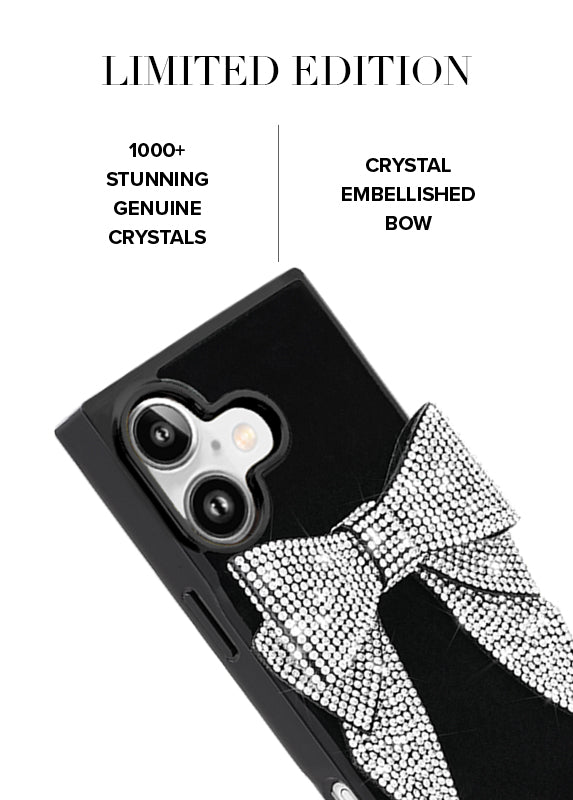 Elite Collection - SQUARE® Black Velvet Bow Brilliance iPhone Case (Not MagSafe Compatible)