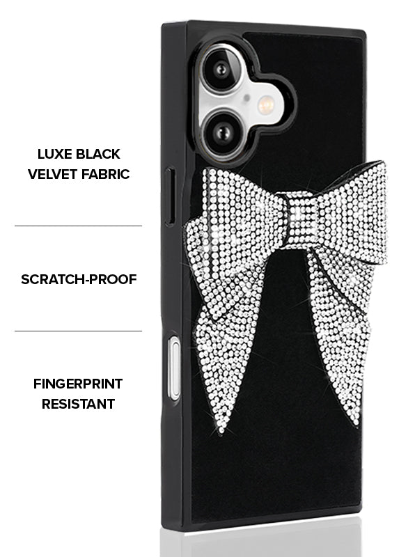 Elite Collection - SQUARE® Black Velvet Bow Brilliance iPhone Case (Not MagSafe Compatible)