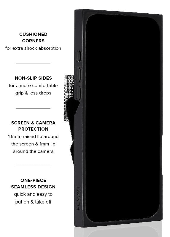 Elite Collection - SQUARE® Black Velvet Bow Brilliance iPhone Case (Not MagSafe Compatible)